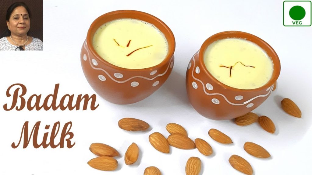 Badam Milk Recipe Badam Ka Dudh Badam Milk Shake Almond Milk